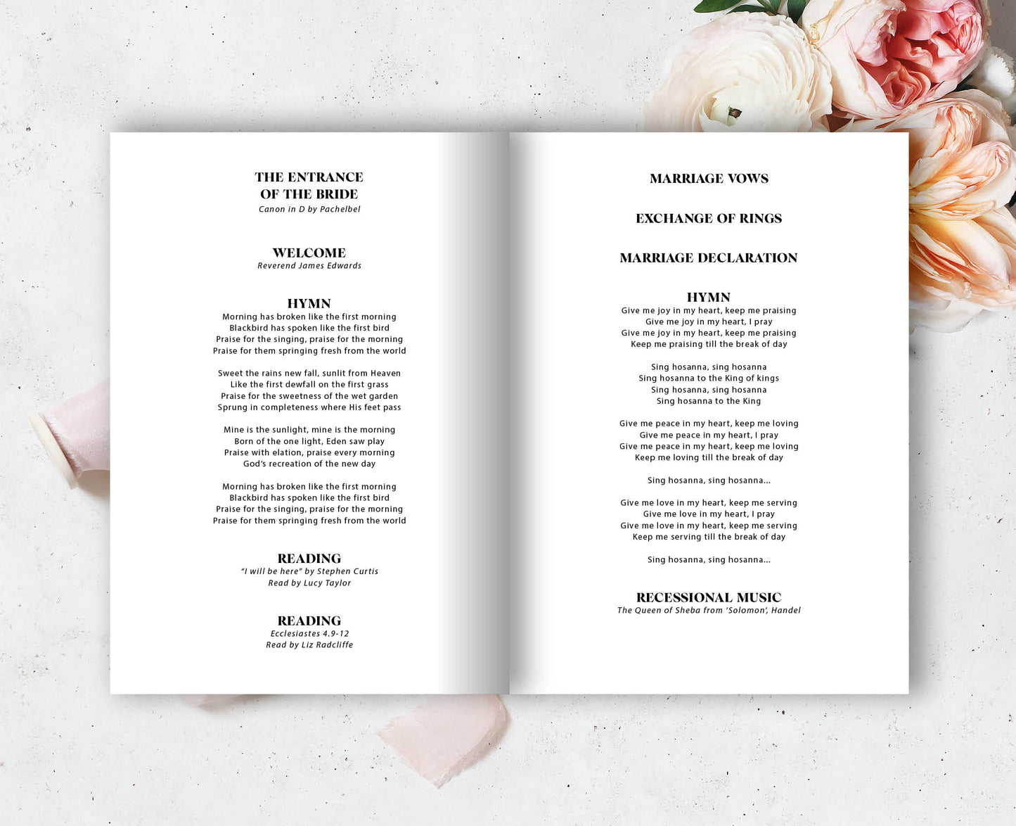 Rose Order of Service