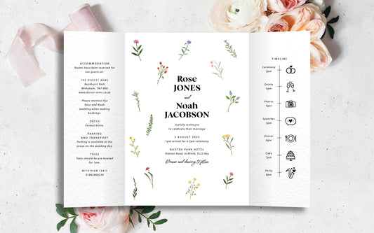 Rose Wedding Invitation Set