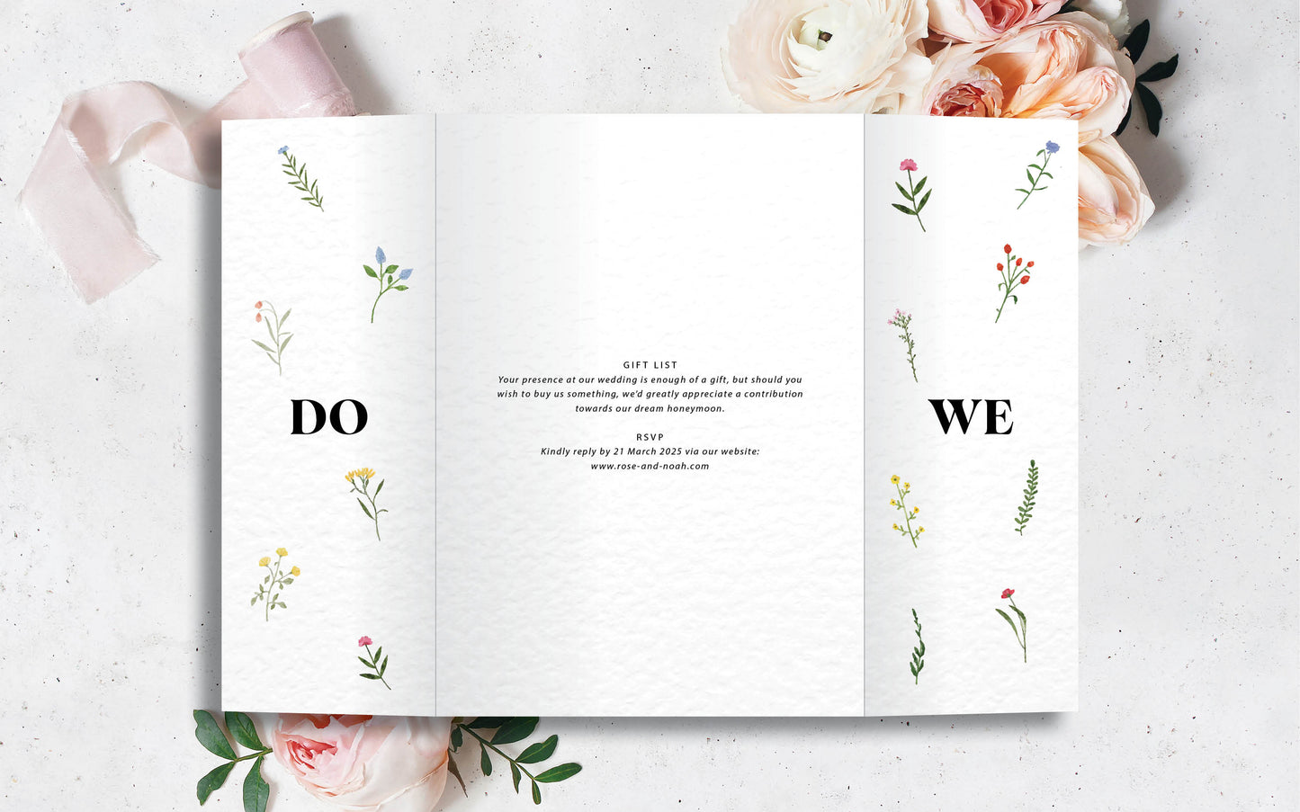 Rose Wedding Invitation Set