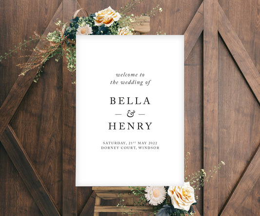 Bella Welcome Sign