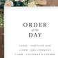 Bella Order of the Day Sign